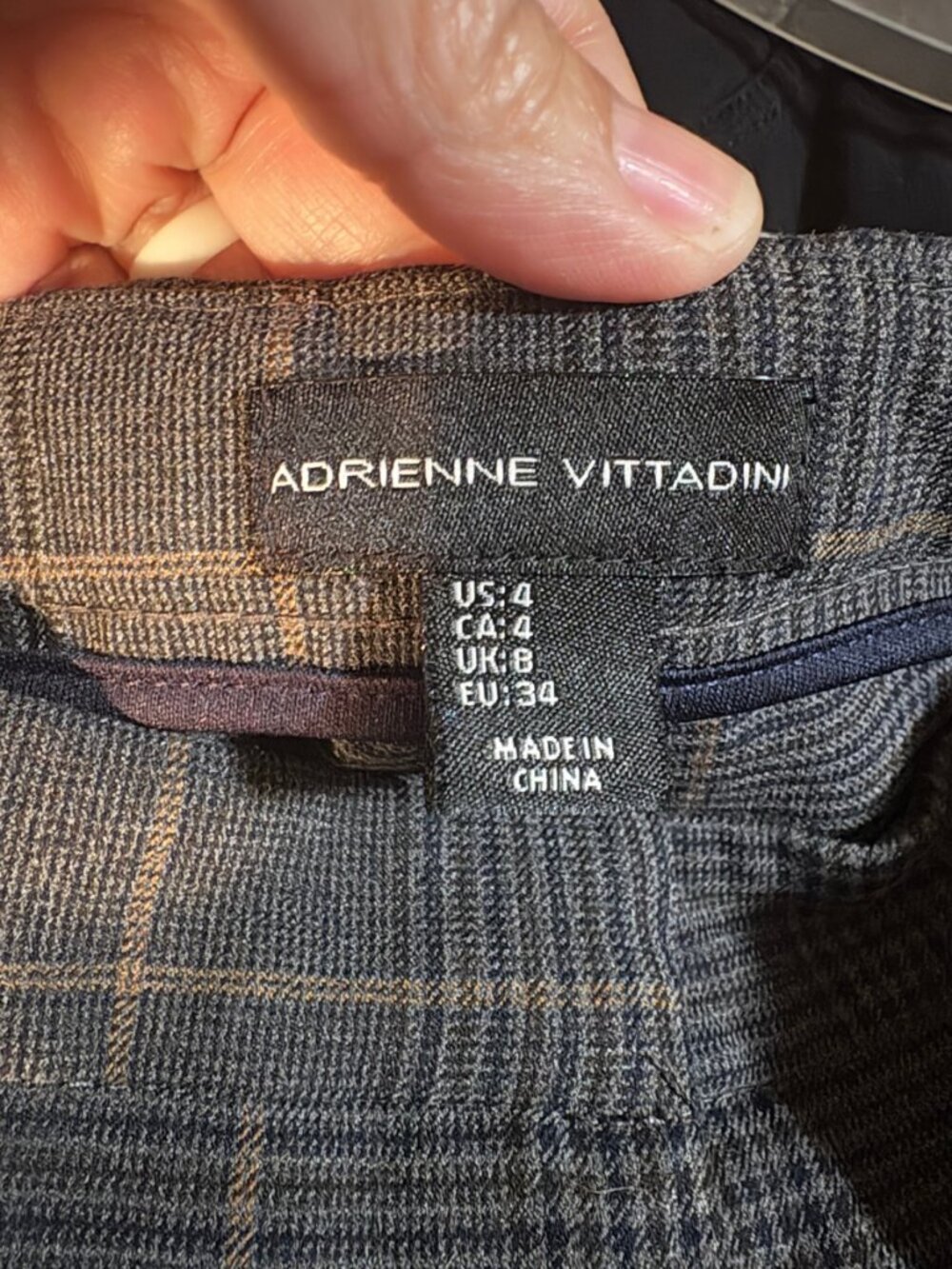 Adrienne Vittadini Plaid Ankle Pants Sz 4 High Rise Stretch Work Career Preppy - Picture 3 of 8